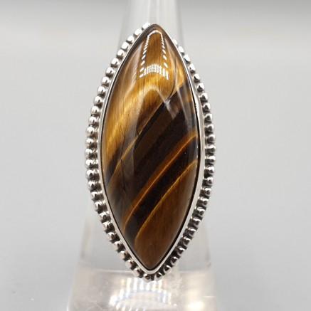 925 Sterling Zilveren Ring Marquise Tigeroog 17.3 mm