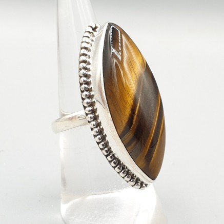 925 Sterling Zilveren Ring Marquise Tigeroog 17,3 mm