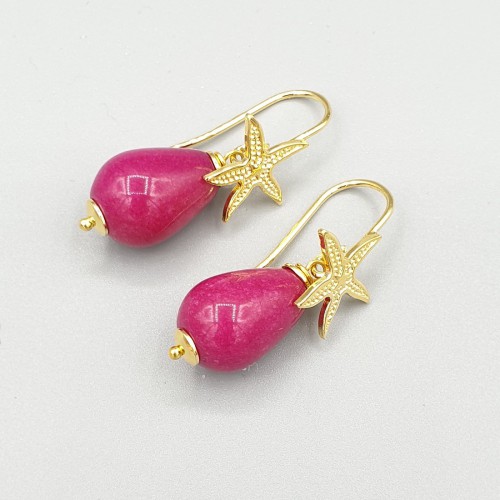 Gilded earrings fuchsia...