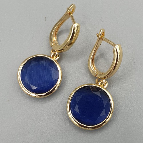 Gilt earrings round dark...