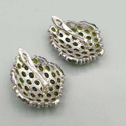 925 Sterling Silver earrings with Tsaviet and Tanzaniet