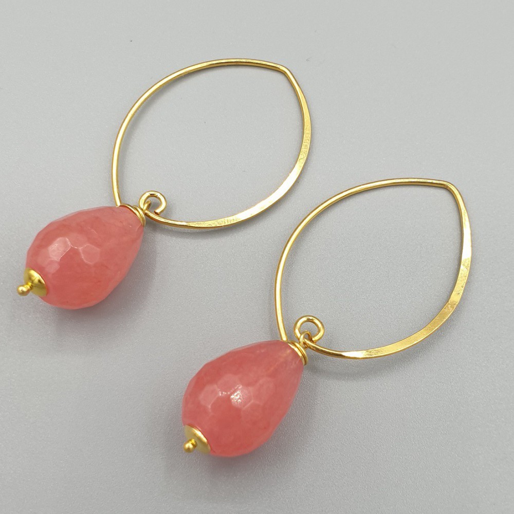 Earrings with jade drop