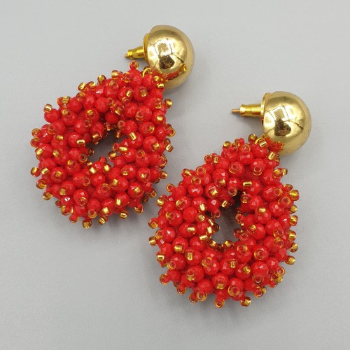 Gilt earrings open drops of...