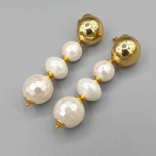 Gilded earrings with pearls...