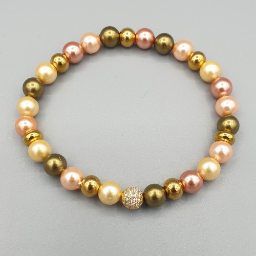 Bracelet with various colors of pearls