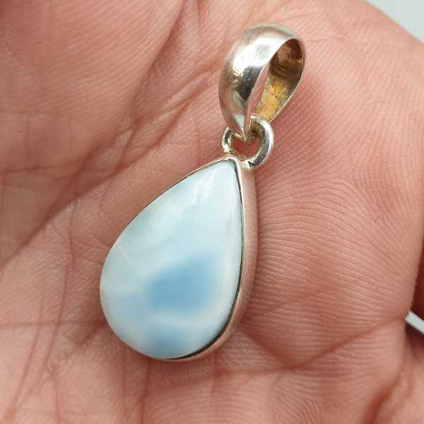 925 Sterling zilveren hanger druppelvormige Larimar