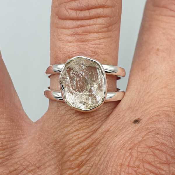 Pijnboom Ongepast exotisch 925 Sterling zilveren ring Herkimer diamant 17 mm