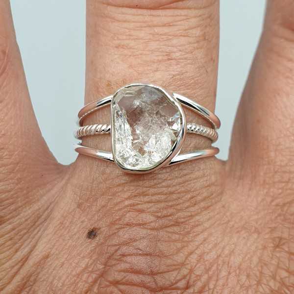 ziek Stevig hoog 925 Sterling zilveren ring Herkimer diamant 18 mm