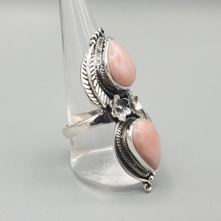 925 Sterling Zilveren Ring Set mit rosa Opal 19,7 mm