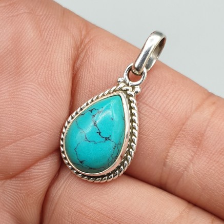 925 Sterling silver pendant drop -shaped turquoise