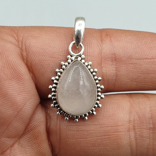 925 Sterling silver pendant rose quartz