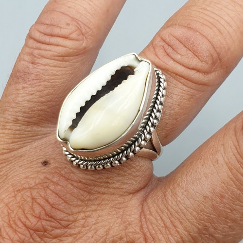 925 Sterling Zilveren Ring Set mit Cowrie Schelp 17,5 mm