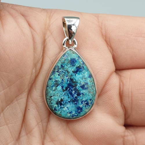 925 Sterling silver pendant with drop -shaped Shattuckite