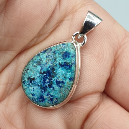 925 Sterling silver pendant with drop -shaped Shattuckite