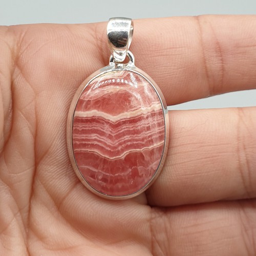 925 Sterling Silver Pendant Ovale Rhodochrosiet