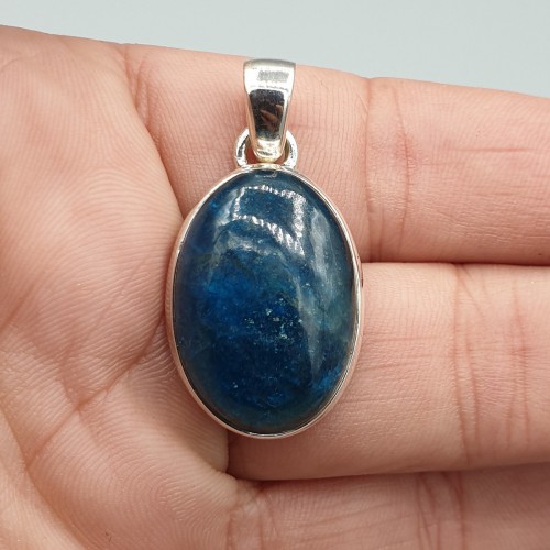 925 Sterling silver pendant oval apatite