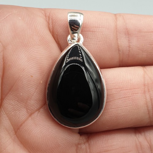 925 Sterling Silber Anhänger Drop -Shaped Black Onyx