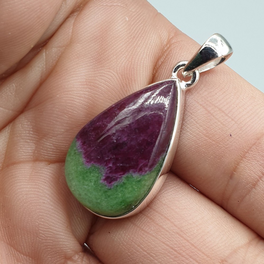 925 Sterling silver pendant drop -shaped Robijn Zoisite