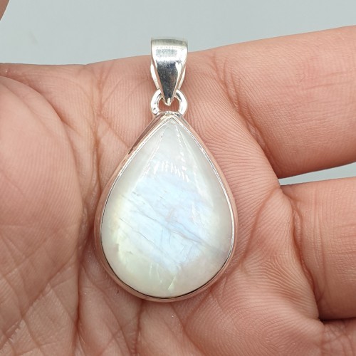 925 Sterling Silber Anhänger Rainbow Moonstone