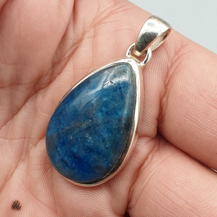 925 Sterling silver pendant with drop -shaped apatite