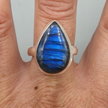 925 Sterling Silver ring Labradorite 19.5 mm