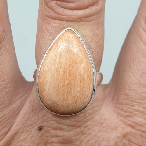 925 Sterling Silver ring with celesto barite 18 mm