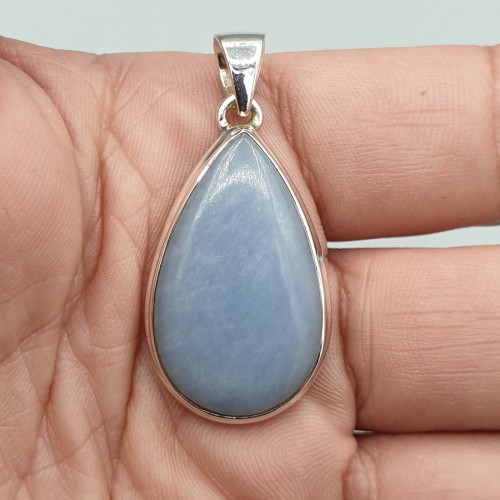 925 Sterling silver pendant drop -shaped angelite