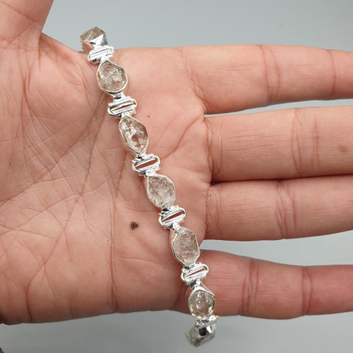 925 Sterling silver bracelet with Herkimer Diamant