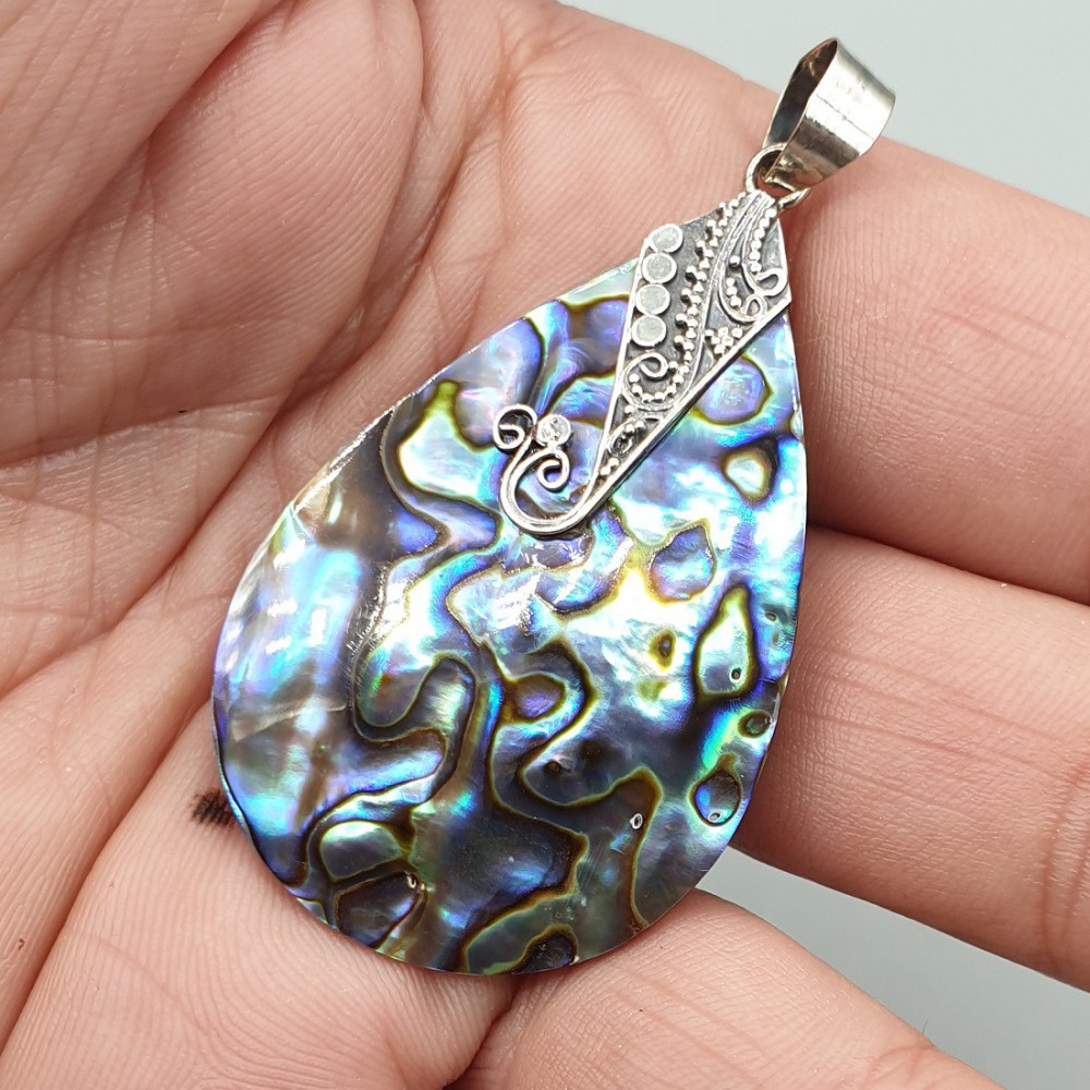 925 Sterling Silver Pendant with Abalone Schelp