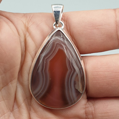 925 Sterling Silver Pendant with Botswana Agate