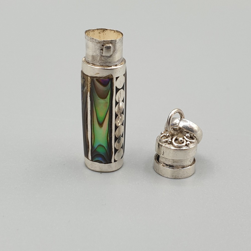 Silver perfume pendant / Ashanger Abalone Schelp