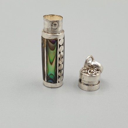 Silver perfume pendant / Ashanger Abalone Schelp