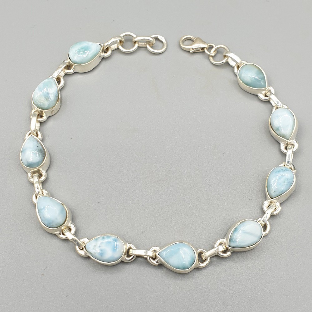 925 Sterlingsilberarmband Set mit Larimar