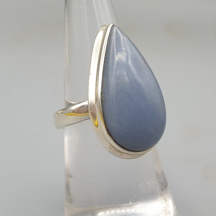 925 Sterling silver ring drop -shaped angelite 16.5 mm