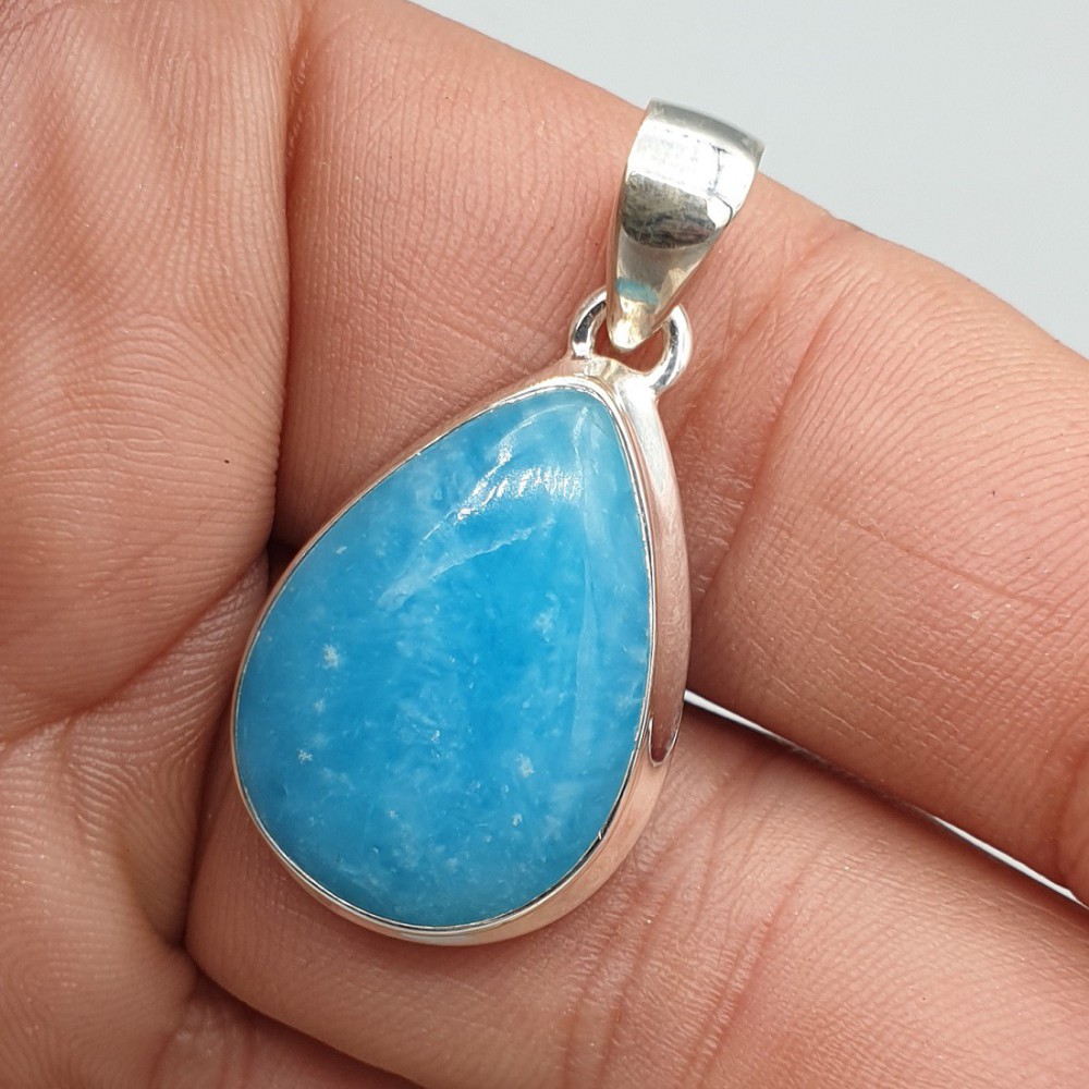 925 Sterling silver pendant with drop -shaped Smithsonite