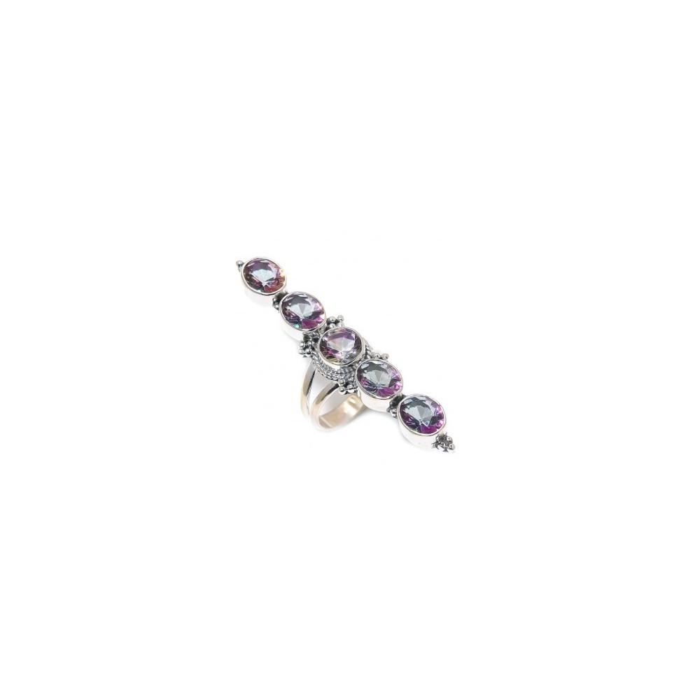 925 Sterling Zilveren Ring with Mystic Topaz 19 mm