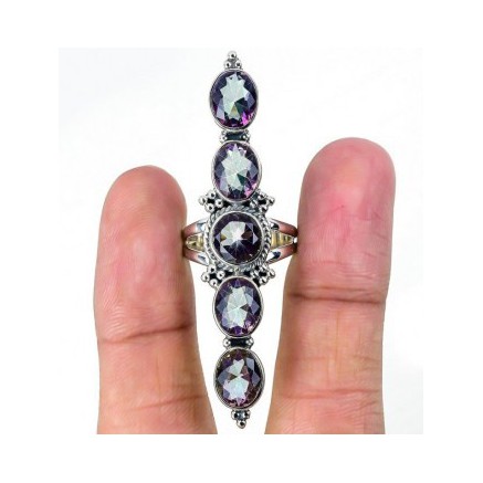 925 Sterling Zilveren Ring with Mystic Topaz 19 mm