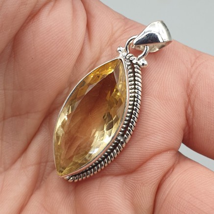 925 Sterling Silver Pendant with Marquise Citrien