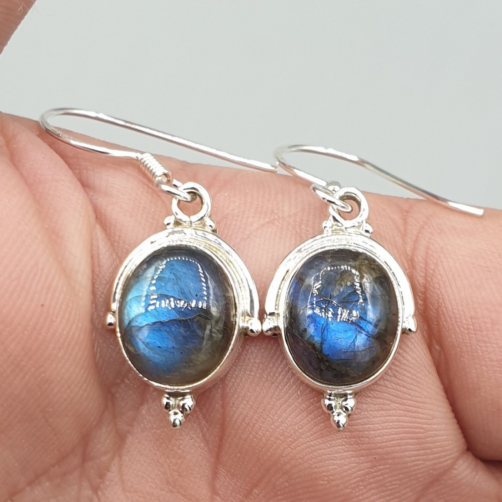 925 Sterling silver earrings with oval labradorite