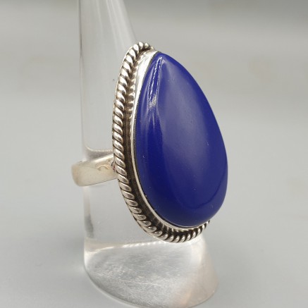 925 Sterling Zilveren Ring Set mit Lapis Lazuli 17,3 mm