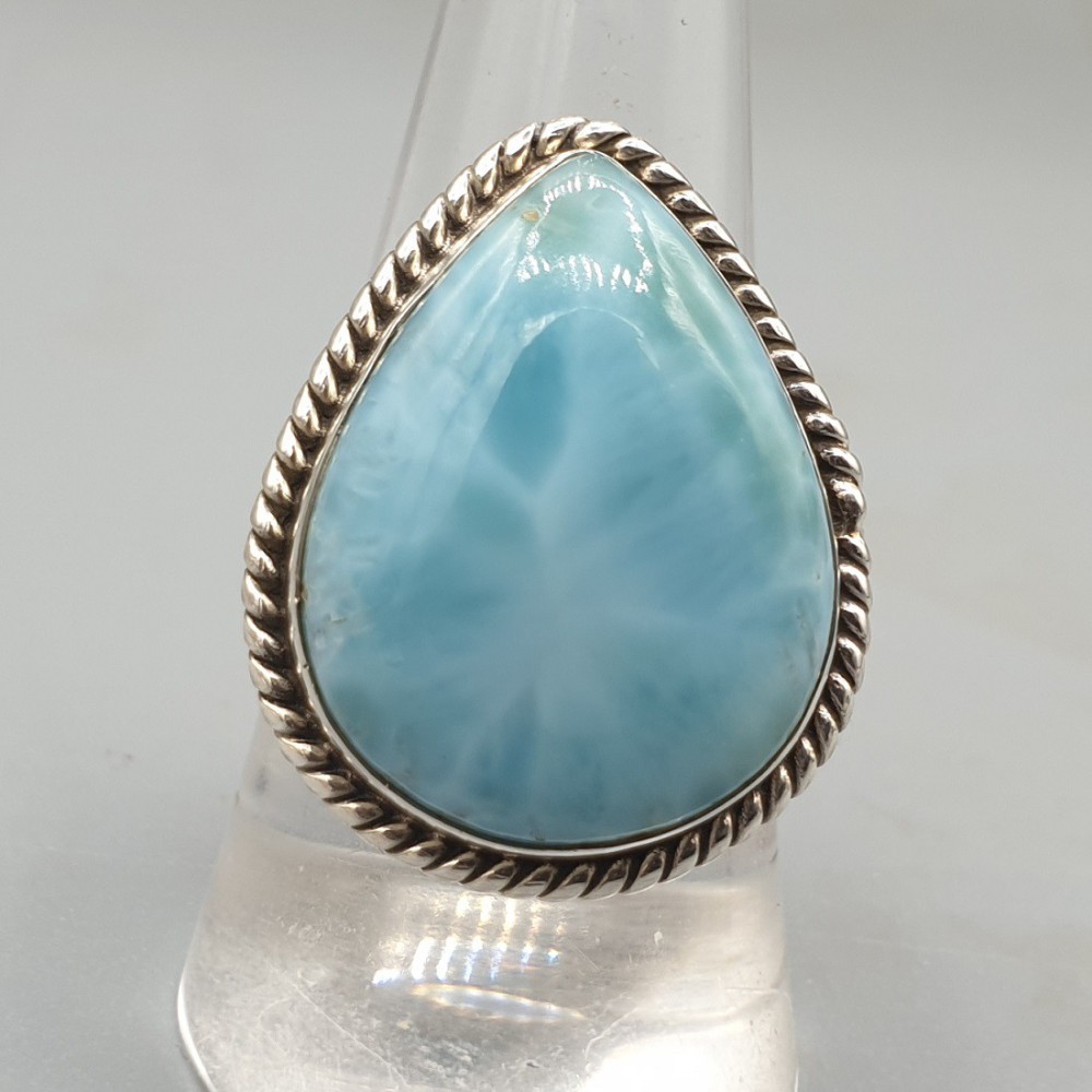 925 Sterling Silber Ring Larimar 18 mm