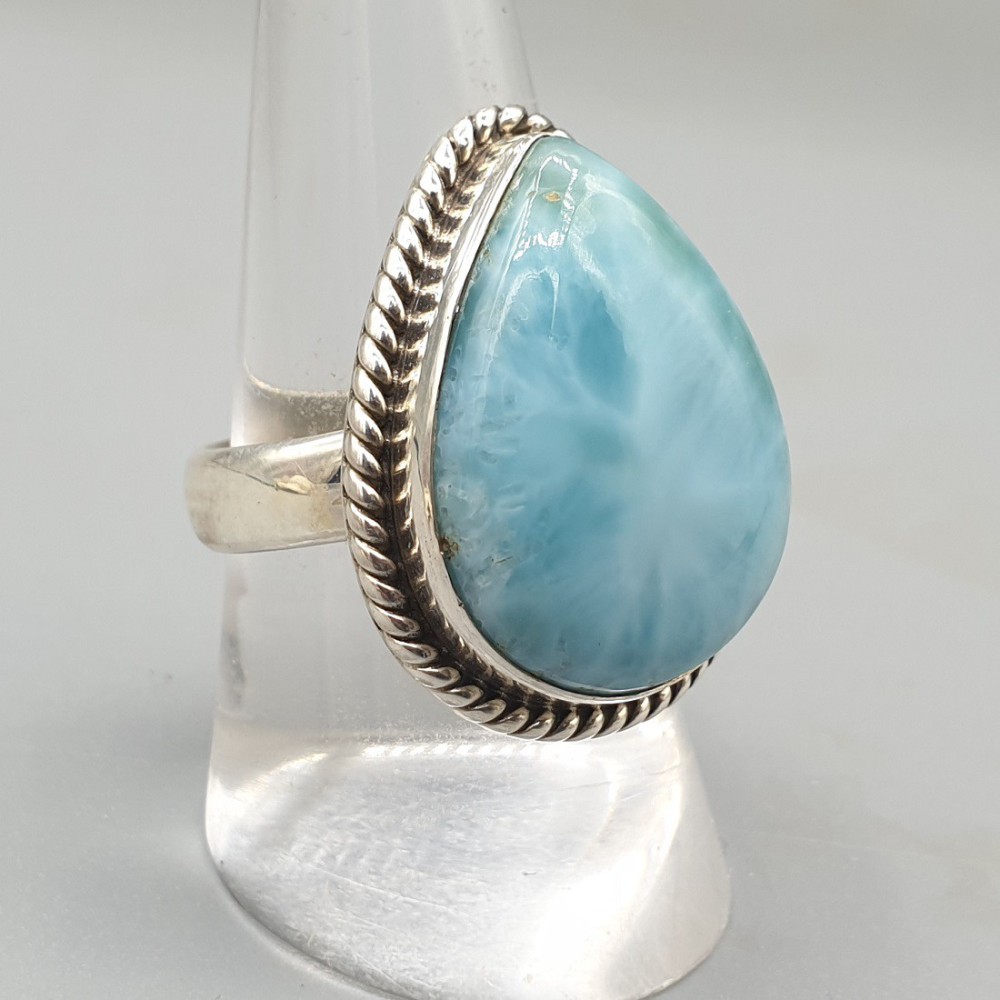 925 Sterling Silber Ring Larimar 18 mm