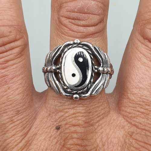 925 Sterling Silver ring Yin Yang and Libelle