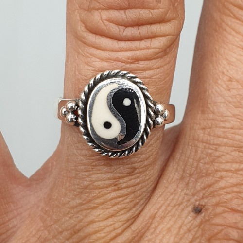 925 Sterling Zilveren Ring mit Yin Yang