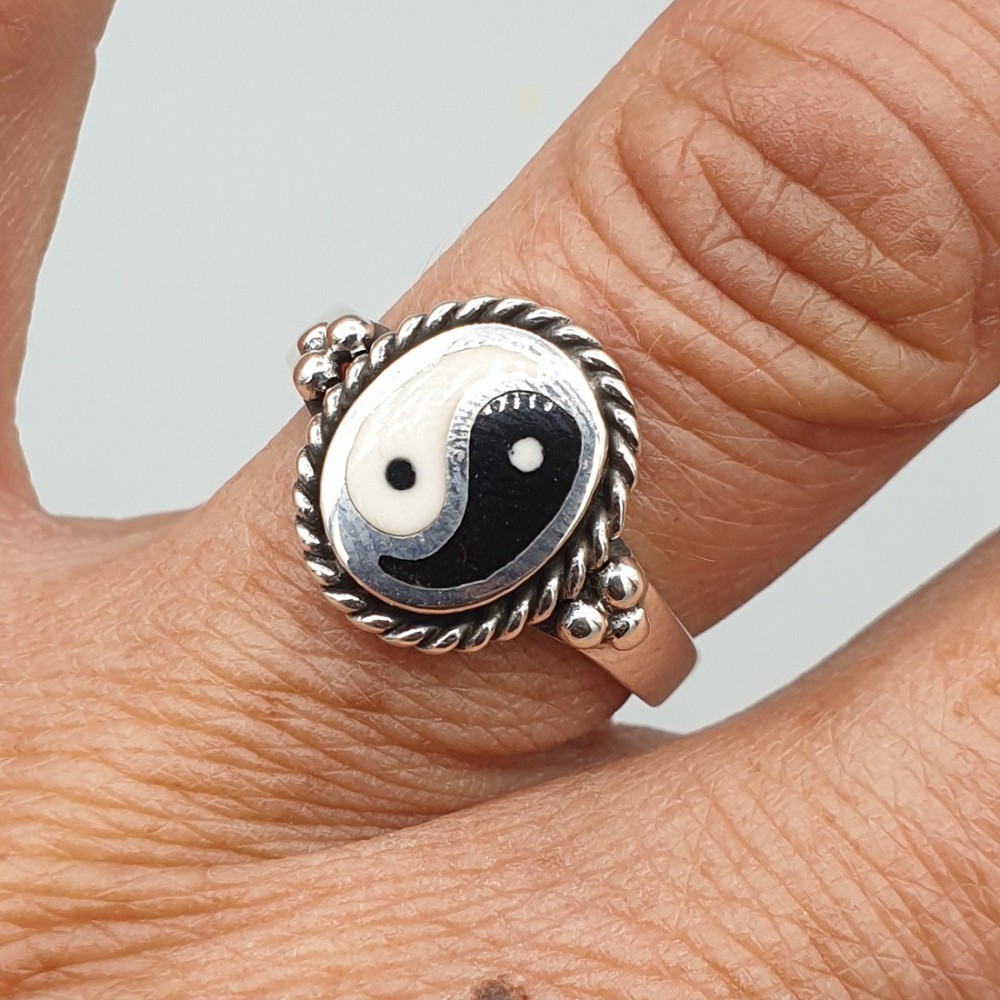 925 Sterling Zilveren Ring with Yin Yang