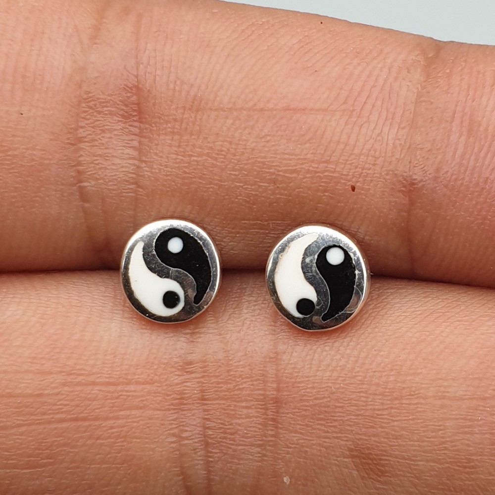 925 Sterling Silberohrknöpfe Yin Yang