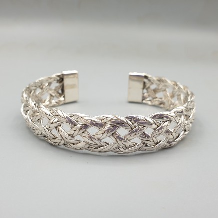 925 Sterling Silver braided Bangle