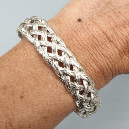 925 Sterling Silver braided Bangle