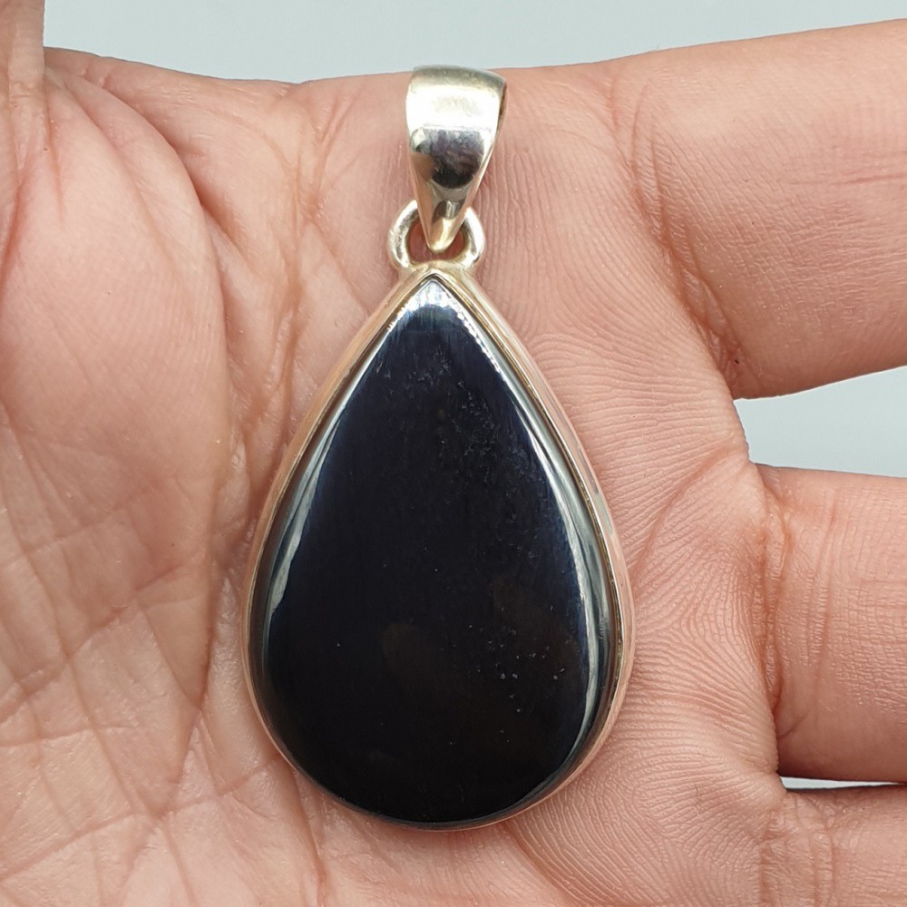 925 Sterling silver pendant drop -shaped hematite