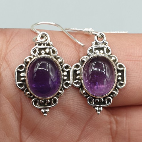 925 Sterling -Silber -Ohrringe Amethyst